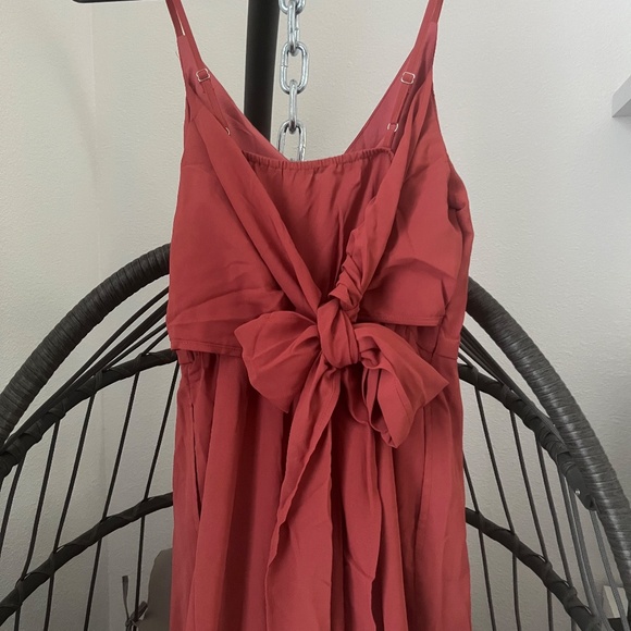 CUPSHE X Madison Honeymoon Wrap Bow Tie Jumpsuit Burnt Orange EUC - Picture 5 of 13